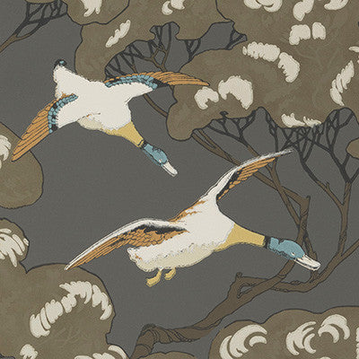 Mulberry Wallpaper Flying Ducks Charcoal