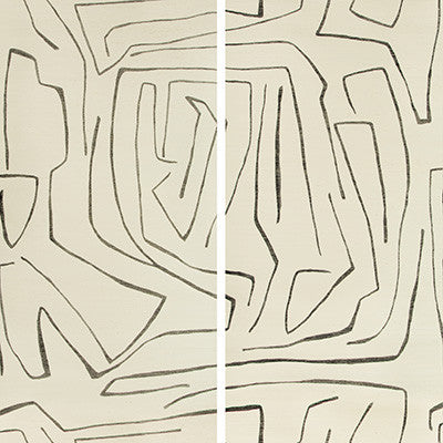 Groundworks Wallpaper Graffito Ii Ivory/Ebony