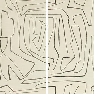 Groundworks Wallpaper Graffito Ii Ivory/Ebony