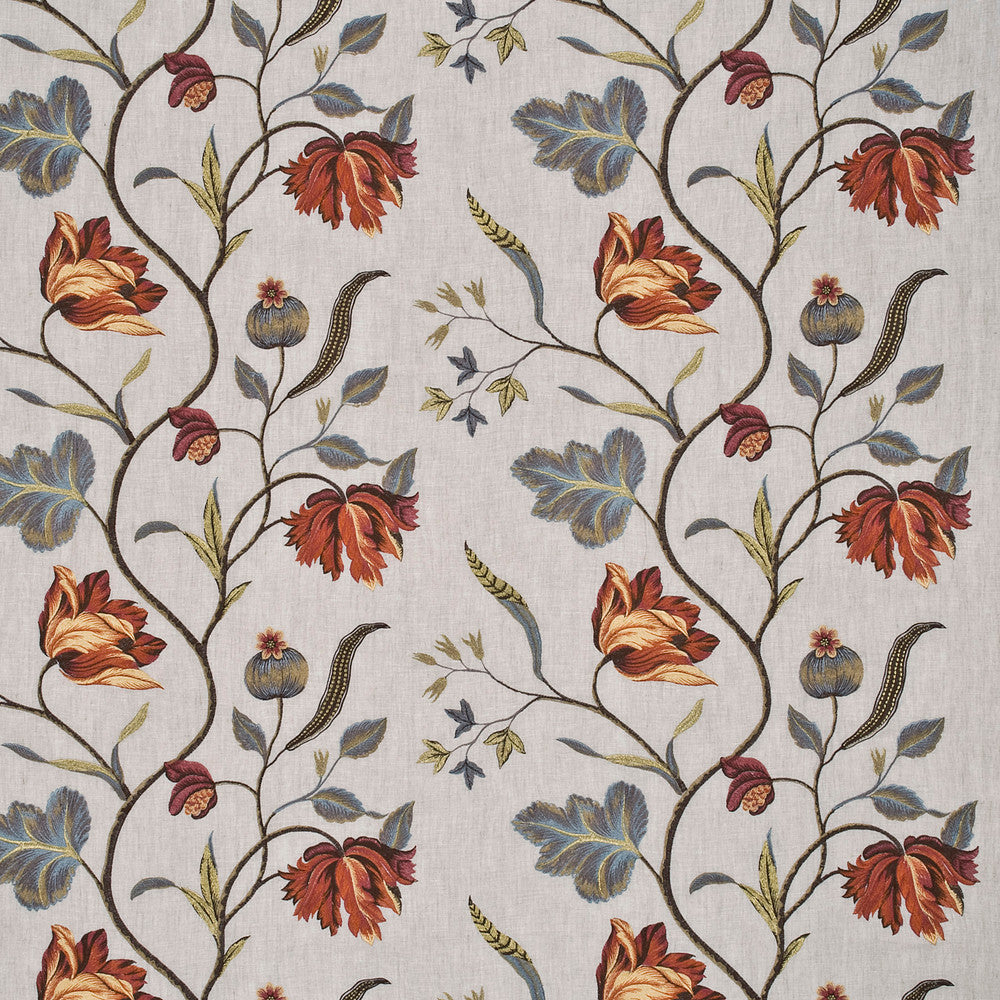 G P & J Baker Fabric Tulip Tree Linen Pimento