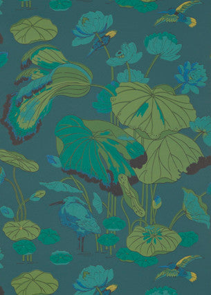 G P & J Baker Wallpaper Nympheus Teal