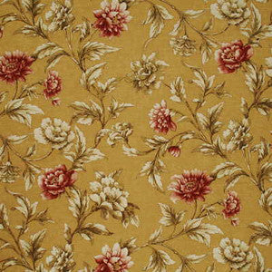 Mulberry Fabric Gilded Peony Sand/Red