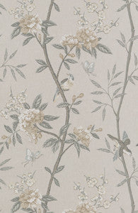G P & J Baker Wallpaper Peony & Blossom Dove/Silver