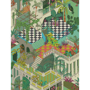 Cole & Son Wallpaper Miami Green And Coral