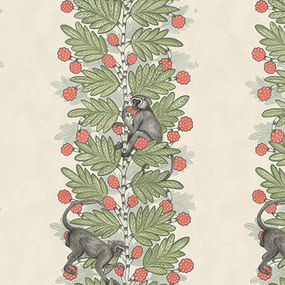 Cole & Son Wallpaper Acacia Green & Coral Berries