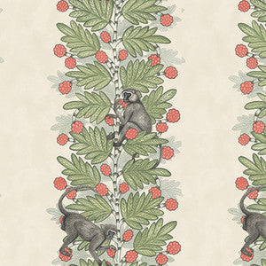 Cole & Son Wallpaper Acacia Green & Coral Berries