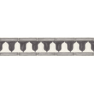 Cole & Son Wallpaper Zellige Border Soot & Snow