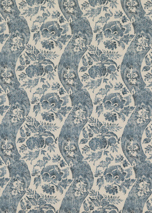 G P & J Baker Fabric Caldbeck Indigo/Linen