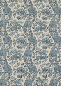 G P & J Baker Fabric Caldbeck Indigo/Linen