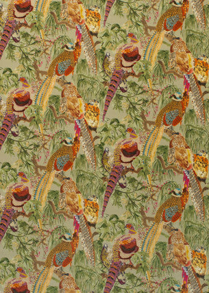 Mulberry Fabric Game Birds Velvet Fig/Multi