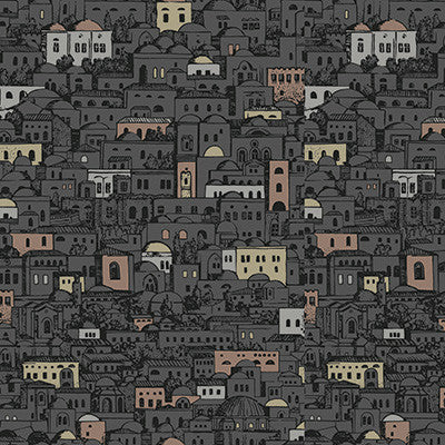 Cole & Son Wallpaper Mediterranea Charcoal & Metallic