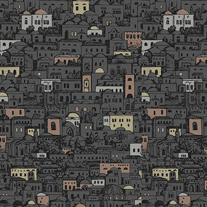 Cole & Son Wallpaper Mediterranea Charcoal & Metallic