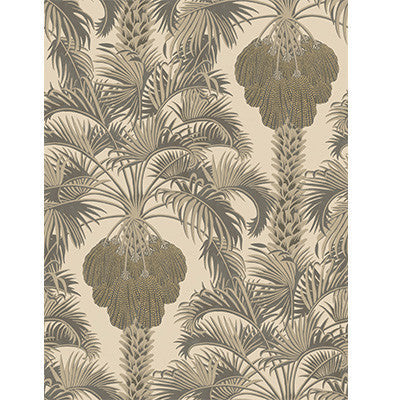 Cole & Son Wallpaper Hollywood Palm Silver & Charcoal