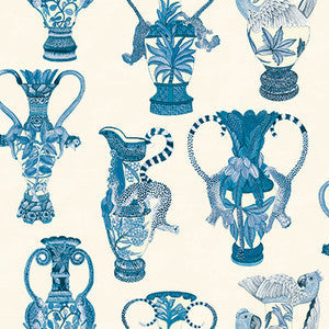 Cole & Son Wallpaper Khulu Vases Blue & White