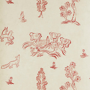 Kravet Wallpaper Wychwood Huntsman Red
