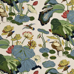 G P & J Baker Fabric Nympheus - Linen Stone/Pistachio