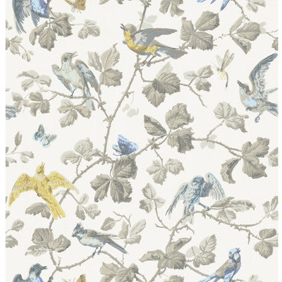 Cole & Son Wallpaper Winter Birds Yellow & Grey