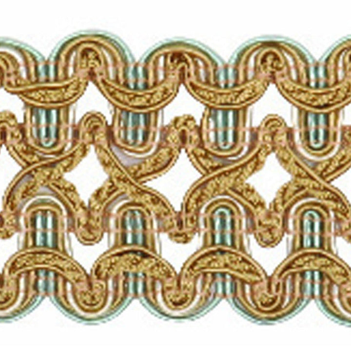 Niort Aquamarine by Europatex Designer Fabric Bergamo 100% Rayon 1.75 inches - Swanky Fabrics -
