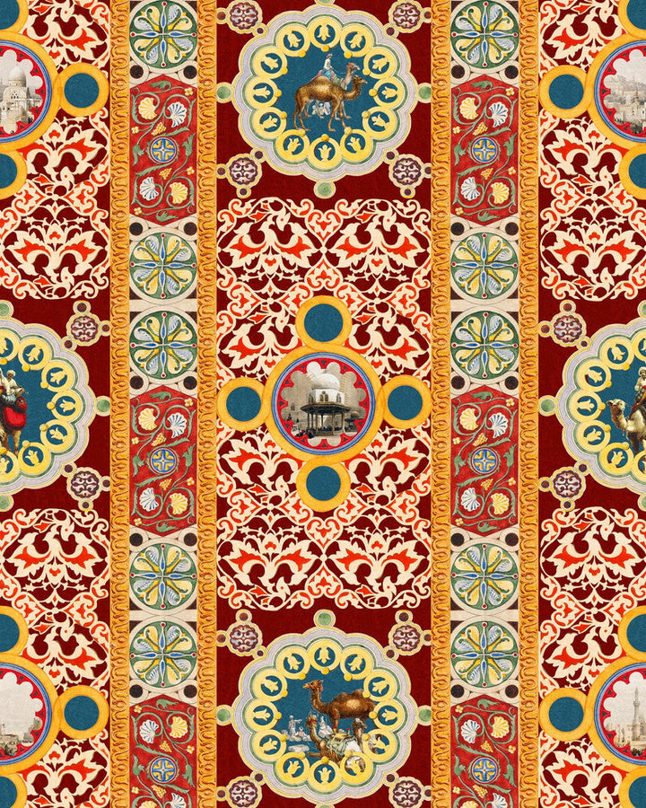 Mind The Gap Wallpaper ARAB WORLD Wallpaper (WP20741) | WP20741 | TALES OF MAGHREB | 3 rolls x 20.5 x 118.1 in | 0.52m / 20.5in | 3m / 118in | 4.68mp | 300cm / 118in | Blue, Yellow | Textured Matte | Paste the wall | 3-rolls in a box | Fabric Carolina | https://www.fabriccarolina.com/