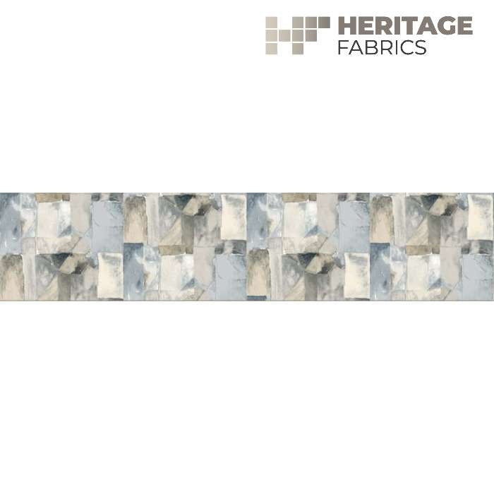 Artesia Vista Blue by Heritage Designer Fabric - 100% Cotton Turkey 18,000 Horizontal: 13.5" half drop and Vertical: 12.25" 54" - Swanky Fabrics -