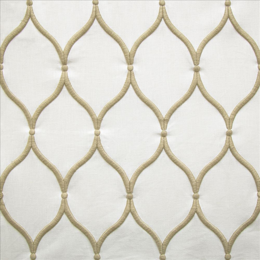 Ashbury Ogee Ivory by Kasmir Designer Fabric See sample 55% Cotton
40% Polyester
5% Linen
 INDIA 50,000 Wyzenbeek Double Rubs </p><p>Repeat: Horizontal: 4 inches and Vertical: 7 6/8 inches 54 - Swanky Fabrics -