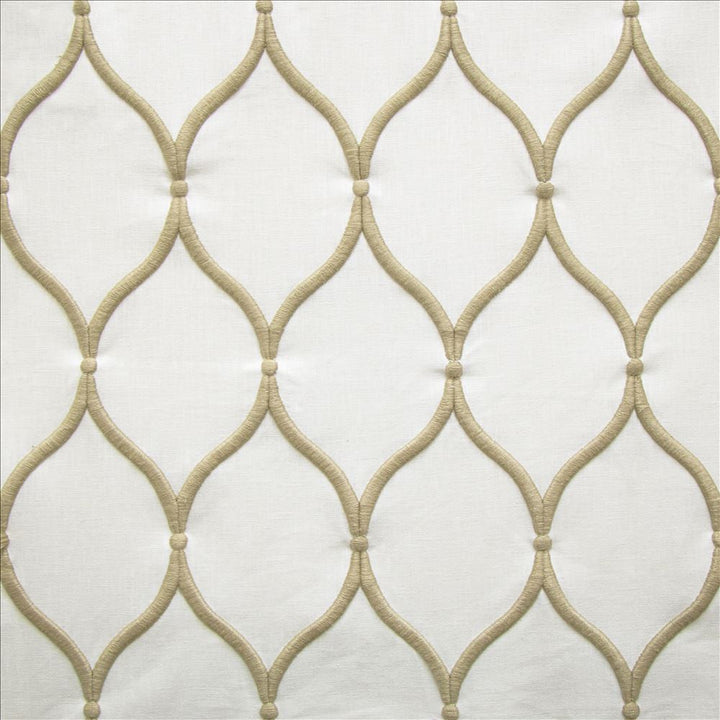 Ashbury Ogee Ivory by Kasmir Designer Fabric See sample 55% Cotton
40% Polyester
5% Linen
 INDIA 50,000 Wyzenbeek Double Rubs </p><p>Repeat: Horizontal: 4 inches and Vertical: 7 6/8 inches 54 - Swanky Fabrics -
