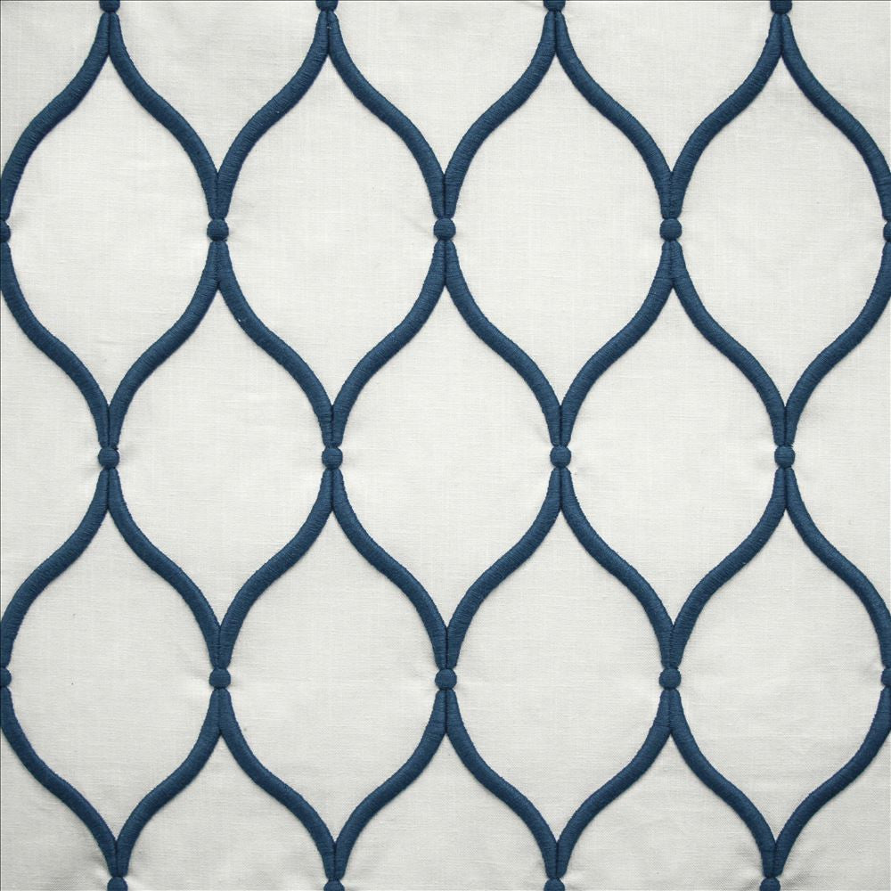 Ashbury Ogee Navy by Kasmir Designer Fabric 1458 55% Cotton
40% Polyester
5% Linen
 INDIA 50,000 Wyzenbeek Double Rubs </p><p>Repeat: Horizontal: 4 inches and Vertical: 7 6/8 inches 52 - Swanky Fabrics -