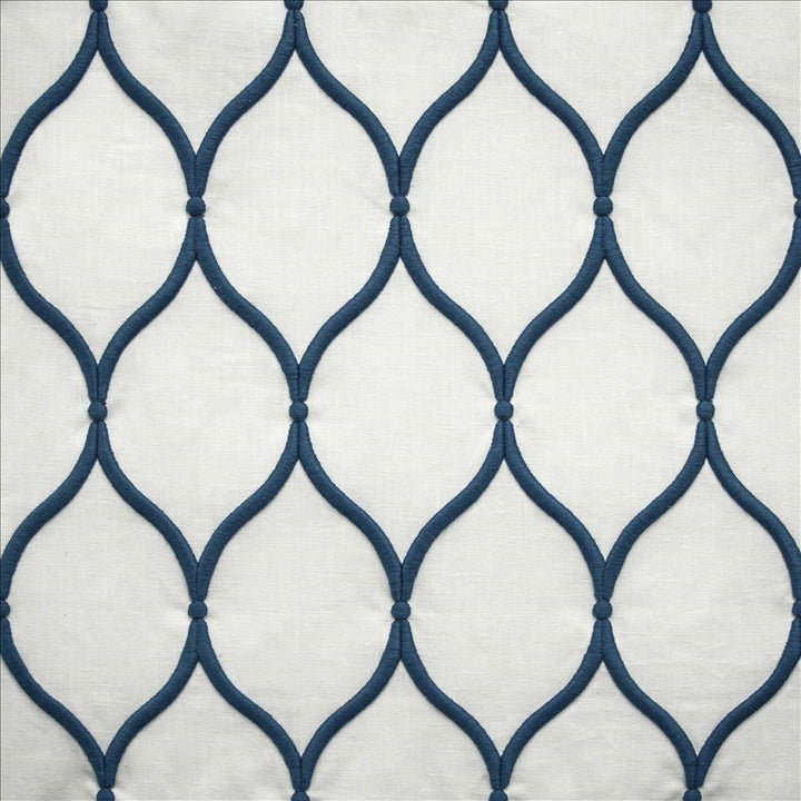 Ashbury Ogee Navy by Kasmir Designer Fabric 1458 55% Cotton
40% Polyester
5% Linen
 INDIA 50,000 Wyzenbeek Double Rubs </p><p>Repeat: Horizontal: 4 inches and Vertical: 7 6/8 inches 52 - Swanky Fabrics -