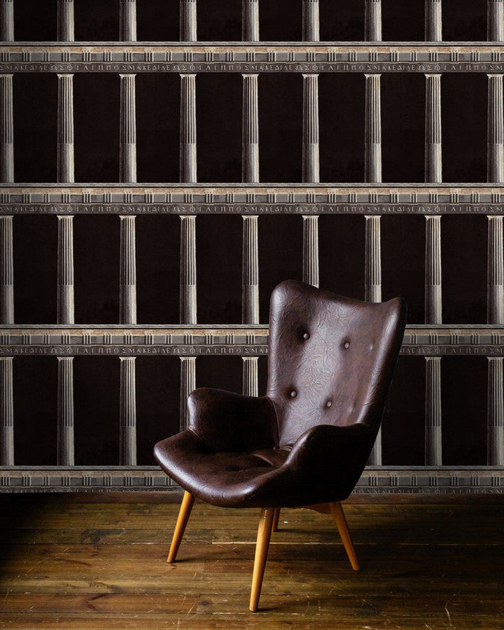 Athena Anthracite by Mind the Gap Designer Wallpaper PREMIUM DESIGNER WALLPAPER COLLECTION Non-woven Made in Europe Paste the wall 3 rolls x 20.5 x 3.25 yards - Swanky Fabrics -