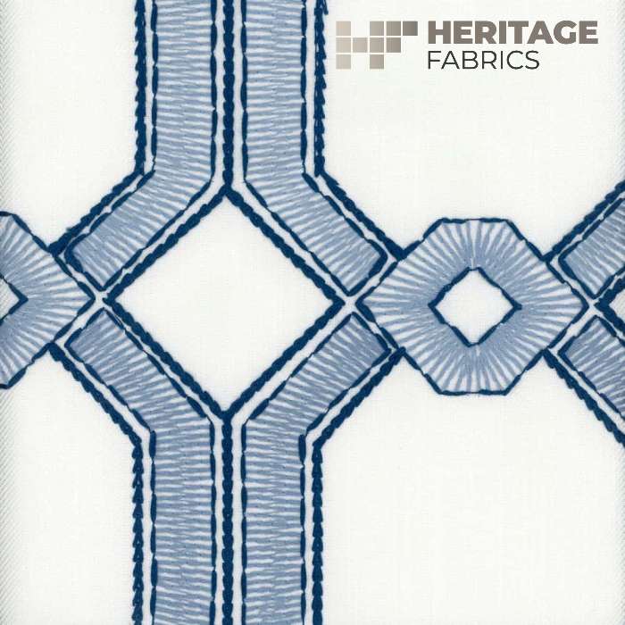 Avignon Delft by Heritage Fabric - 100% Polyester USA or Imported Horizontal: 6.75" and Vertical: 53.5" - Fabric Carolina -