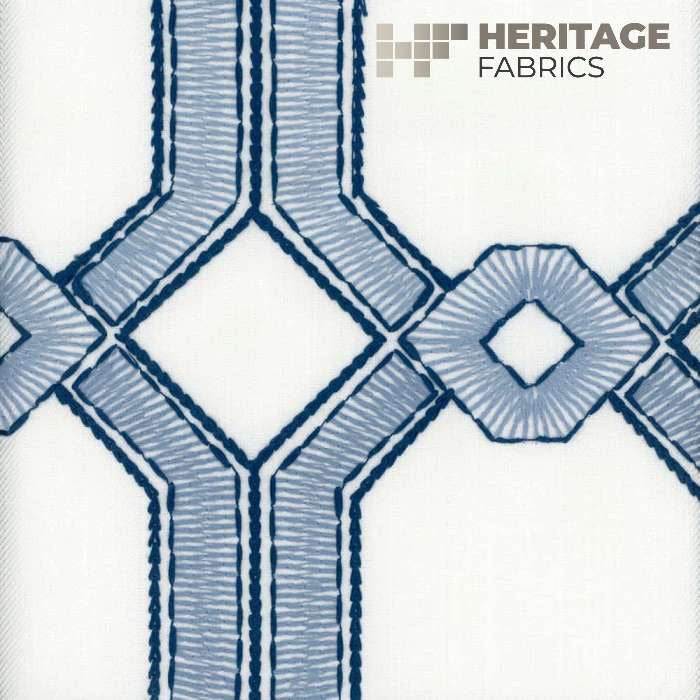 Avignon Delft by Heritage Designer Fabric - 100% Polyester India 15,000 Horizontal: 6.75" and Vertical: 6.5" 54" - Swanky Fabrics -