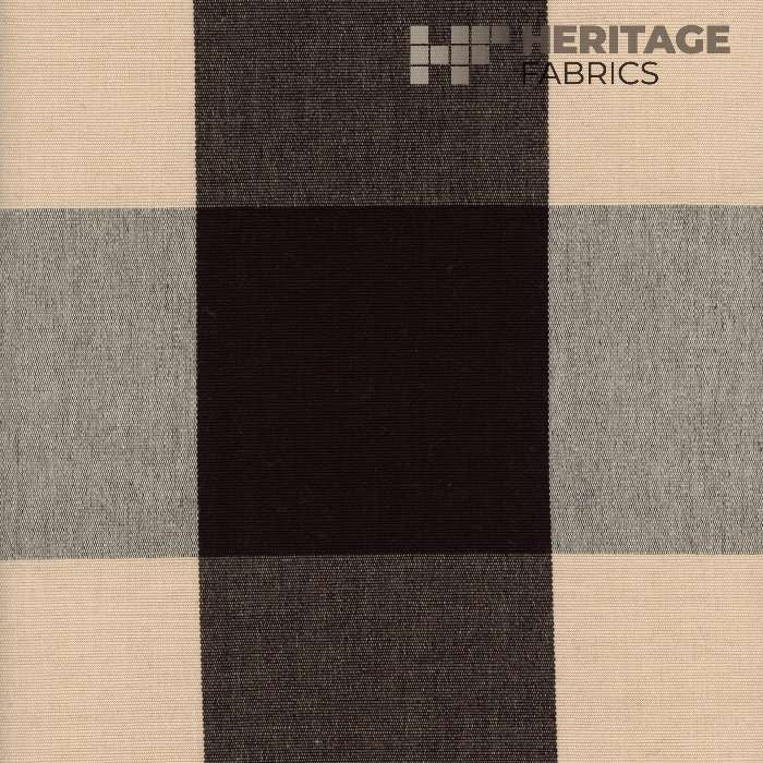 Ballard Ebony by Heritage Designer Fabric - 100% Cotton India 9,000 Horizontal: 8" and Vertical: 8" 54" - Swanky Fabrics -