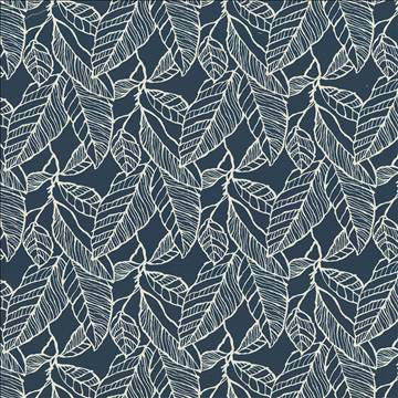 Banana Leaf Indigo by Kasmir Designer Fabric 1436 53% Cotton 47% Polyester CHINA 60,000 Wyzenbeek Double Rubs H: 15 inches, V: 16 inches 59 - Swanky Fabrics - Kasmir