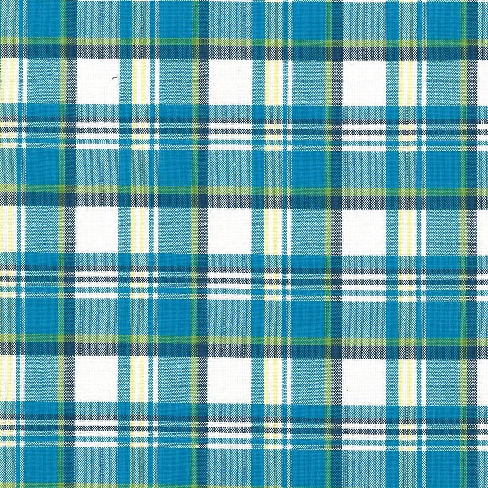 Bardwell Plaid Mediterranean by Kasmir Designer Fabric 5073 100% Cotton
 INDIA </p><p>Repeat: Horizontal: 3 inches and Vertical: 3 inches 54 - Swanky Fabrics -