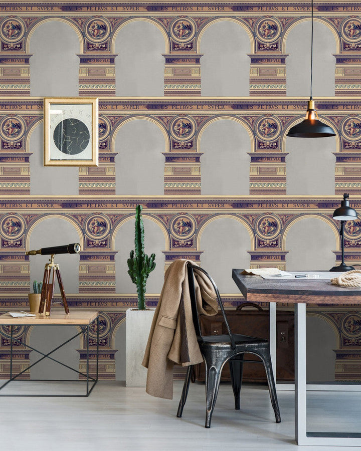 Basilique Brass by Mind the Gap Designer Wallpaper PREMIUM DESIGNER WALLPAPER COLLECTION Non-woven Made in Europe Paste the wall 3 rolls x 20.5 x 3.25 yards - Swanky Fabrics -