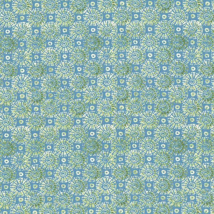 Batik Medallion Surf  by Kasmir Designer Fabric 5073 100% Cotton
 USA 15,000 Wyzenbeek Double Rubs Horizontal: 10 7/8 inches and Vertical: 13 4/8 inches 54  - Swanky Fabrics -