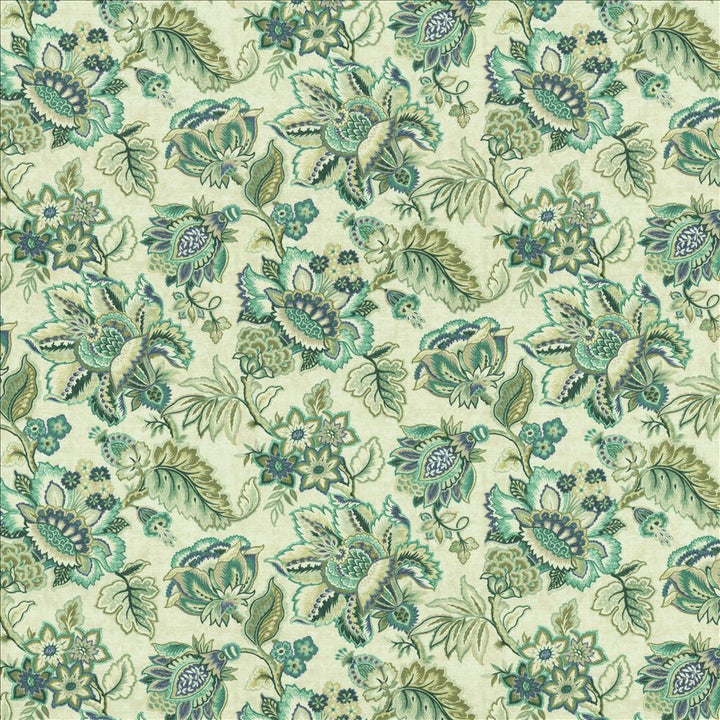 Bay Garden Seafoam by Kasmir Designer Fabric 5154 100% Cotton SOUTH KOREA 50,000 Wyzenbeek Double Rubs Horizontal: 27 inches and Vertical: 27 inches 54 - Swanky Fabrics -
