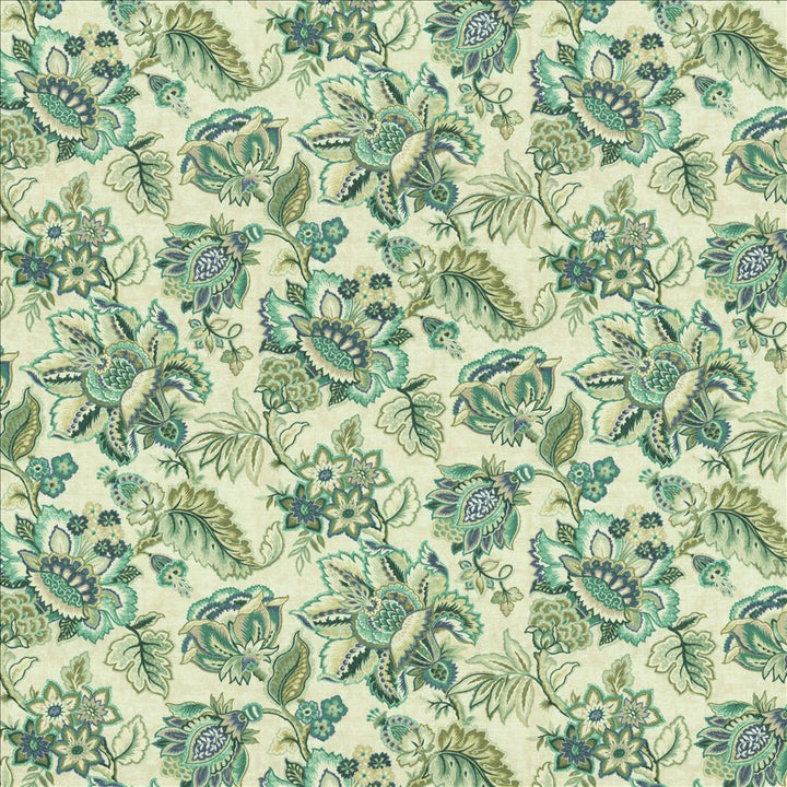 Bay Garden Seafoam  by Kasmir Designer Fabric 5154 100% Cotton
 SOUTH KOREA 50,000 Wyzenbeek Double Rubs Horizontal: 27 inches and Vertical: 27 inches 54  - Swanky Fabrics -