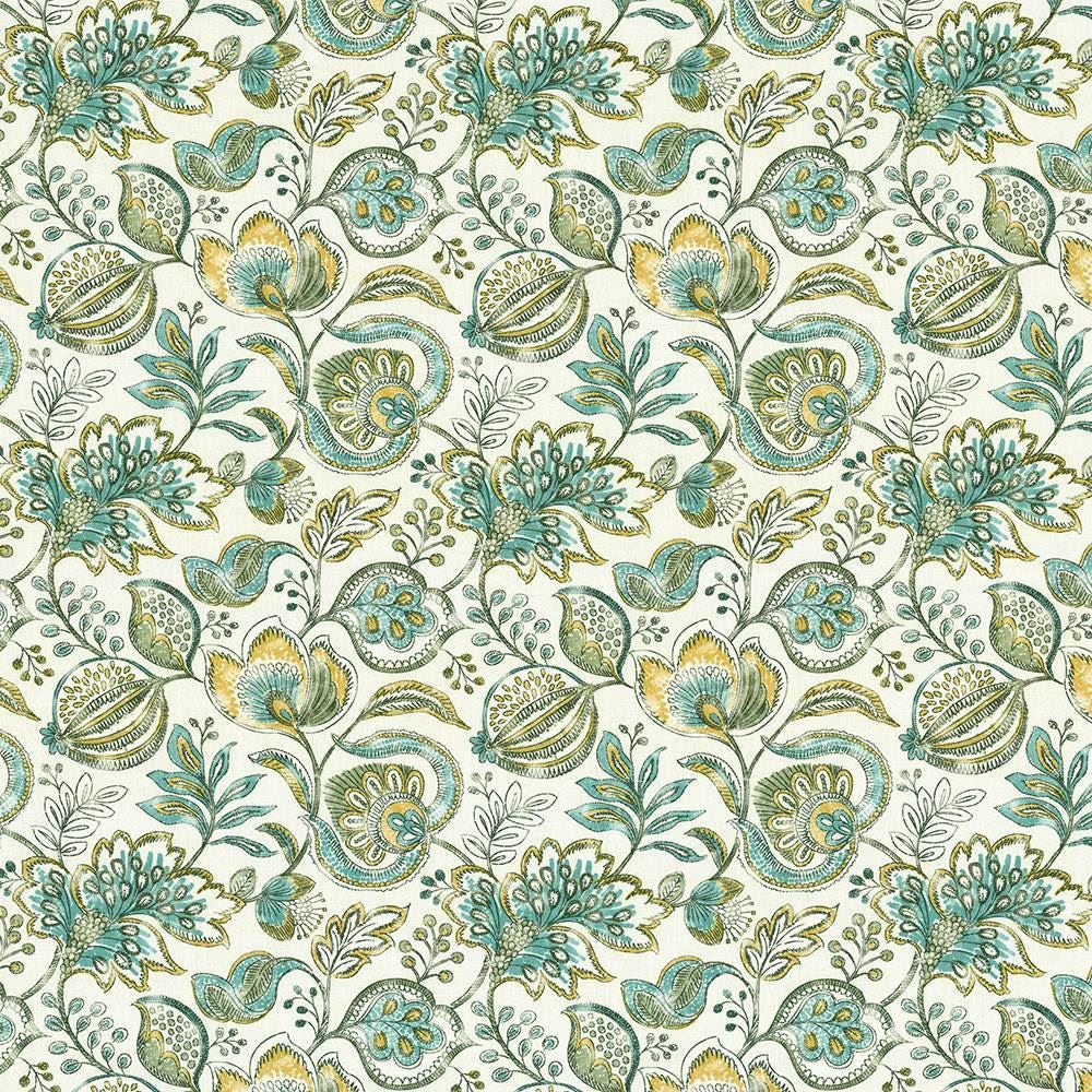 Bersa Aquamist by Kasmir Designer Fabric 5107 100% Cotton
 INDIA </p><p>Repeat: Horizontal: 13 4/8 inches and Vertical: 13 4/8 inches 54 - 55 - Swanky Fabrics -
