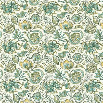 Bersa Aquamist by Kasmir Designer Fabric 5107 100% Cotton INDIA 9,000 Wyzenbeek Double Rubs H: 13 4/8 inches, V: 13 4/8 inches 54 - 55 - Swanky Fabrics - Kasmir