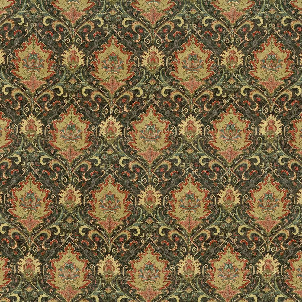 Beyazit Kilim Mardi Gras  by Kasmir Designer Fabric 5105 55% Linen
45% Viscose
 SOUTH KOREA 12,000 Wyzenbeek Double Rubs Horizontal: 13 4/8 inches and Vertical: 24 4/8 inches 54  - Swanky Fabrics -