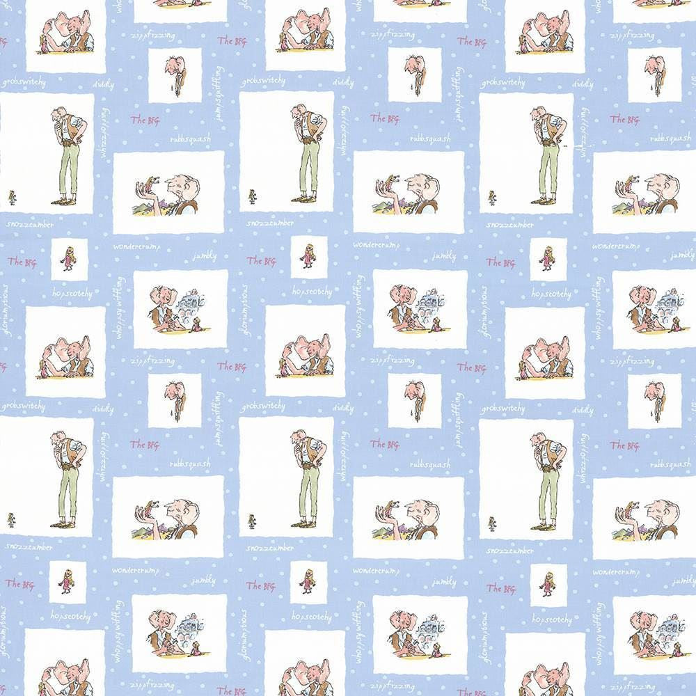 Bfg Puddlenuts Blue by Kasmir Designer Fabric 1445 100% Cotton TURKEY Not Tested Horizontal: 18 1/8 inches and Vertical: 25 2/8 inches 55 - Swanky Fabrics -