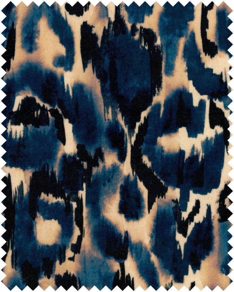Mind The Gap Fabric BLU SELVAGGIO Velvet (FB00132) | FB00132 | LA DOLCE VITA | Black, Blue, Grey | Fabric Carolina | https://www.fabriccarolina.com/
