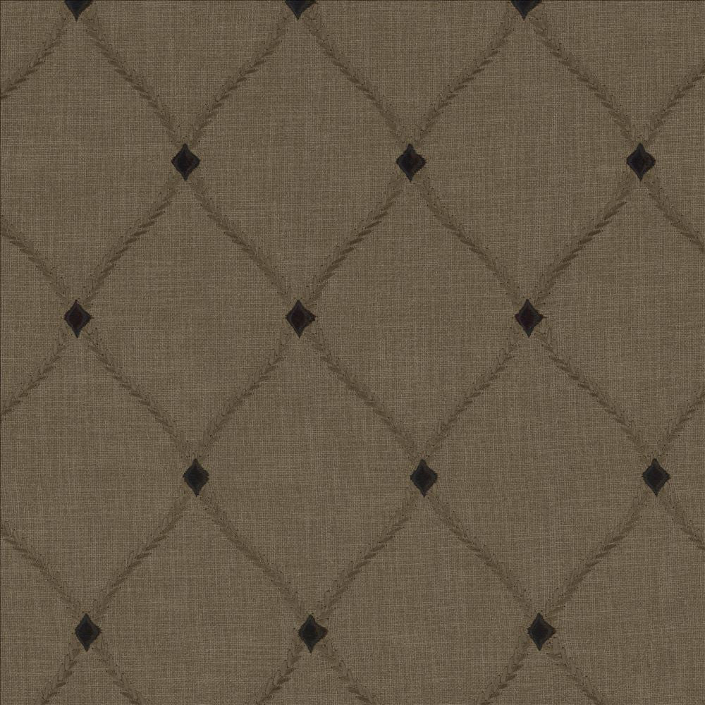 Bluffton Walnut by Kasmir Designer Fabric 1438 100% Polyester
Embroidery
100% Rayon
 INDIA </p><p>Repeat: Horizontal: 4 2/8 inches and Vertical: 6 1/8 inches 51 - 55 - Swanky Fabrics -