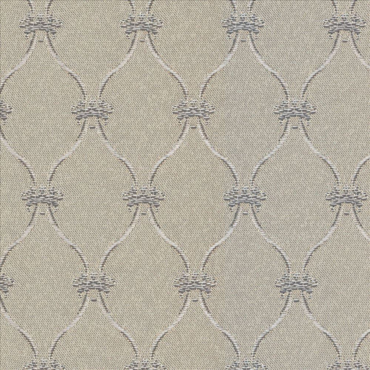 Boheme Silver by Kasmir Designer Fabric 5100 100% Polyester
 TAIWAN </p><p>Repeat: Horizontal: 1 3/8 inches and Vertical: 2 2/8 inches 55 - Swanky Fabrics -