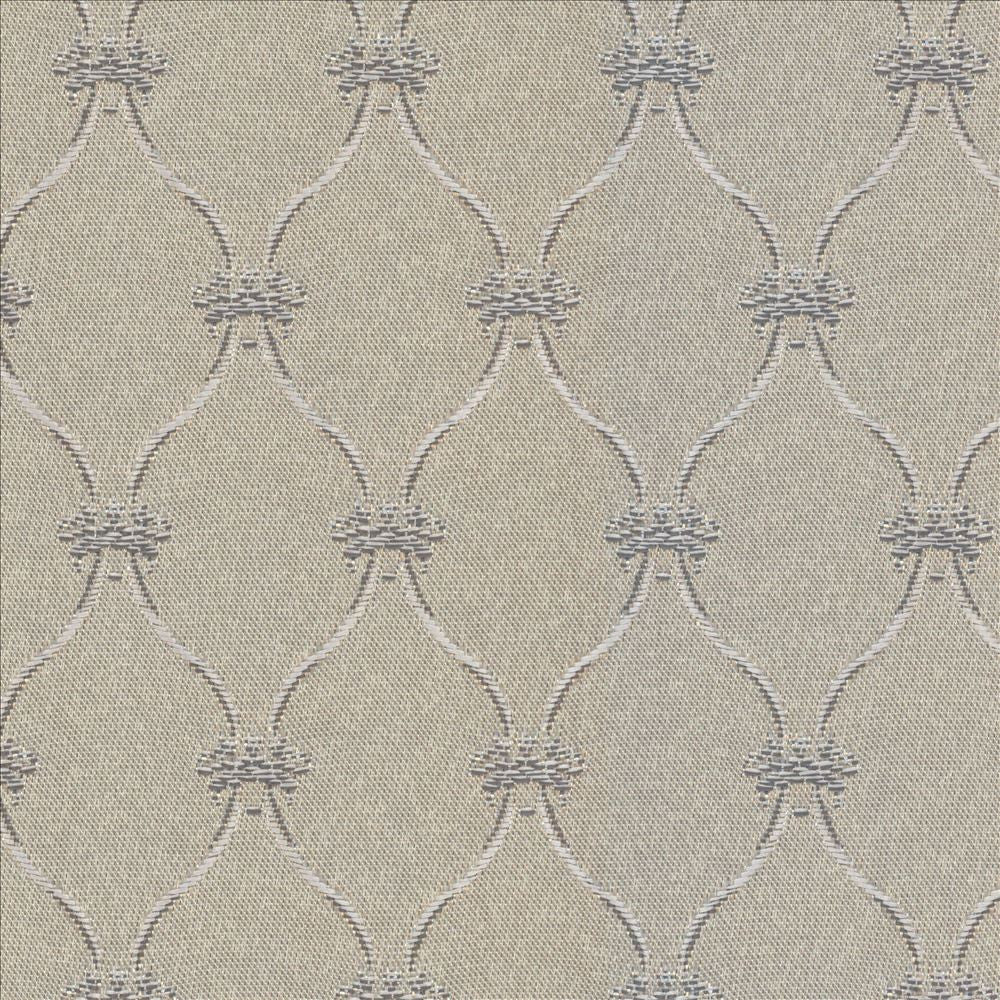 Boheme Silver  by Kasmir Designer Fabric 5100 100% Polyester
 TAIWAN 15,000 Wyzenbeek Double Rubs Horizontal: 1 3/8 inches and Vertical: 2 2/8 inches 55  - Swanky Fabrics -
