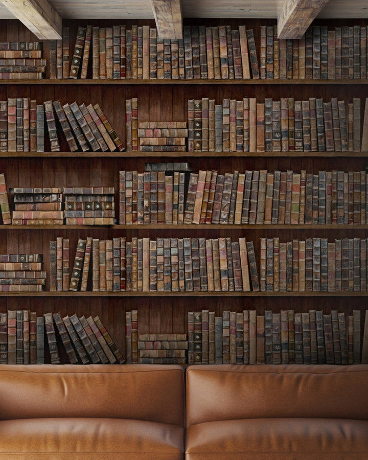 Mind The Gap Wallpaper BOOK SHELVES Premium Wallpaper (WP20112) | WP20112 | WALLPAPER DESIGNER COLLECTION | 3 rolls x 20.5 x 118.1 in | 0.52m / 20.5in | 3m / 118in | 4.65mp | 77cm / 30.4in | Blue, Brown, Green, Red | Non-woven | Paste the wall | 3-rolls in a box | Fabric Carolina | https://www.fabriccarolina.com/