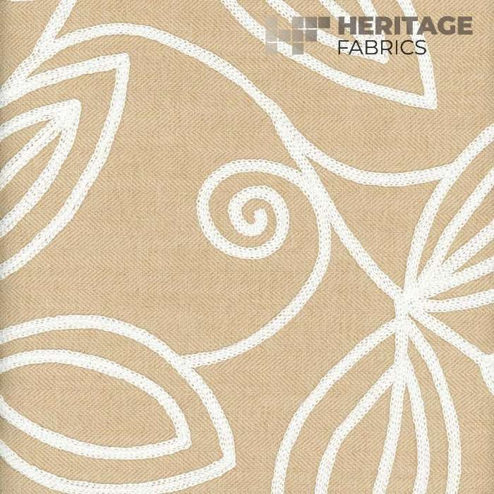 Botanique Straw by Heritage Designer Fabric - 100% Polyester India 12,000 Horizontal: 18" and Vertical: 9.5" 54" - Swanky Fabrics -
