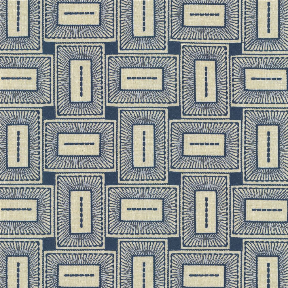 Box Office Navy by Kasmir Designer Fabric 1463 55% Polyester
42% Cotton
3% Linen
 INDIA 50,000 Wyzenbeek Double Rubs </p><p>Repeat: Horizontal: 7 2/8 inches and Vertical: 7 6/8 inches 52 - Swanky Fabrics -