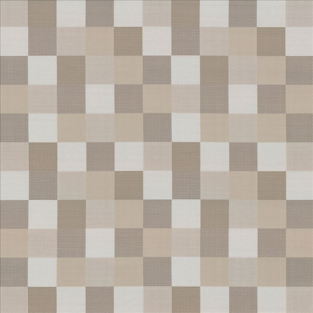 Brewster Check Driftwood by Kasmir Designer Fabric 1437 100% Polyester TURKEY Not Tested Horizontal: 13 4/8 inches and Vertical: 14 7/8 inches 58 - Swanky Fabrics -